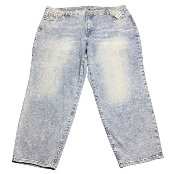 NWT Old Navy OG Straight Women’s 24 Plus Size Denim Jeans High Rise Distressed - Picture 1 of 11